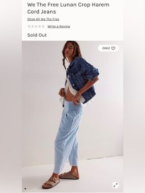 We The Free White Lunan Crop Harem Pants